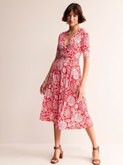 Boden Red Kassidy Jersey Midi Dress - Image 2 of 5