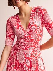 Boden Red Kassidy Jersey Midi Dress - Image 3 of 5