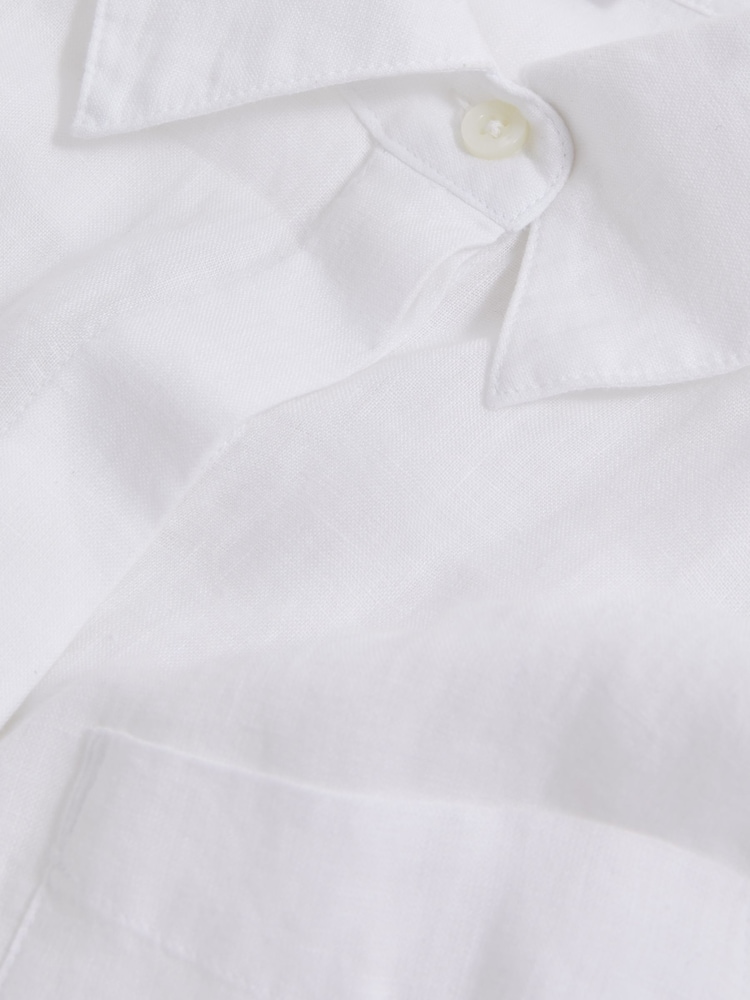 Reiss White Belle Linen Button-Through Shirt - Image 6 of 6