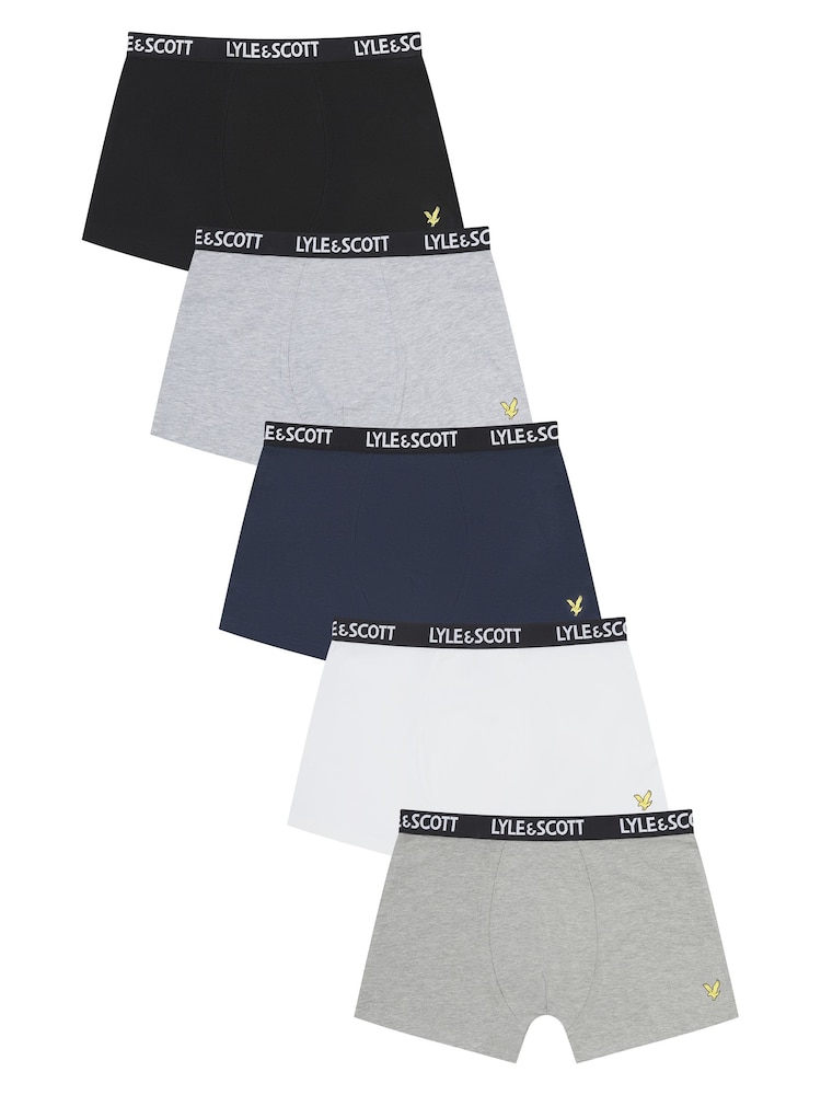 Lyle & Scott Grey Boys Ned Underwear Trunks 5 Pack - Image 1 of 6