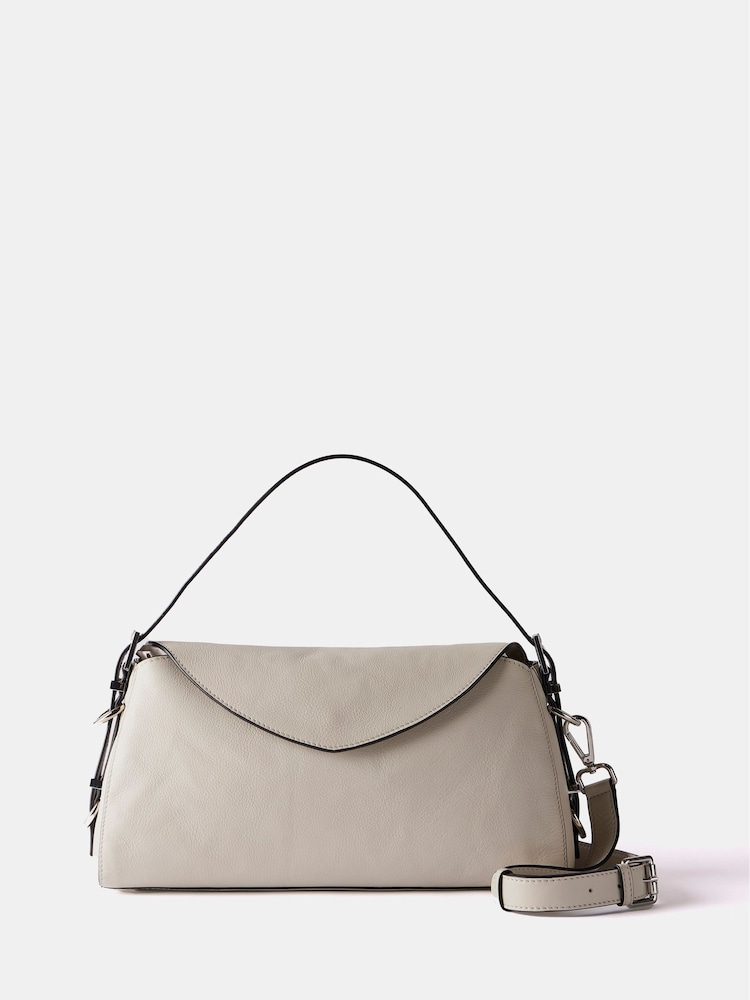 Mint Velvet Cream Leather Shoulder Bag - Image 1 of 4