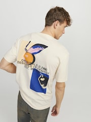 JACK & JONES White Graphic Back Printed 100% Cotton T-Shirt - Image 1 of 7