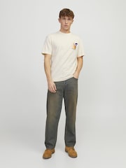 JACK & JONES White Graphic Back Printed 100% Cotton T-Shirt - Image 2 of 7