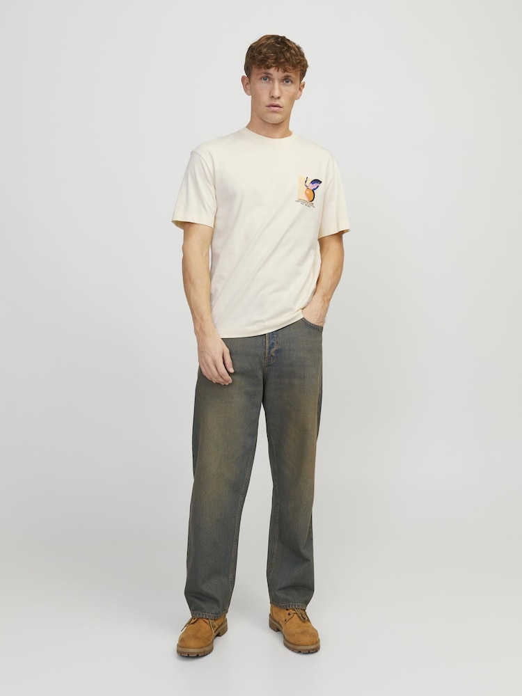 JACK & JONES White Graphic Back Printed 100% Cotton T-Shirt - Image 2 of 7
