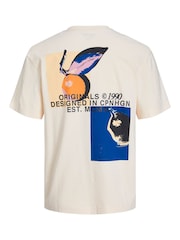 JACK & JONES White Graphic Back Printed 100% Cotton T-Shirt - Image 7 of 7