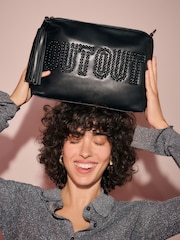 Rockett St George Black Out Out Clutch Bag - Image 1 of 10