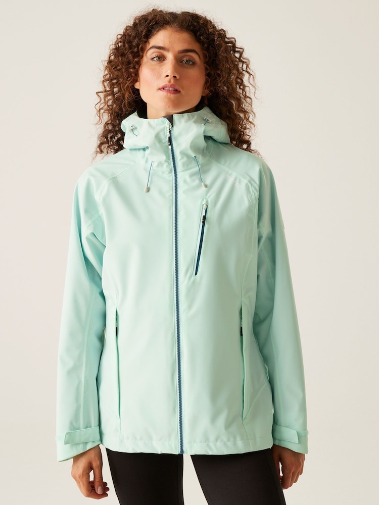 Regatta Blue Sky Womens Birchdale Colour Block Waterproof Jacket - Image 1 of 1