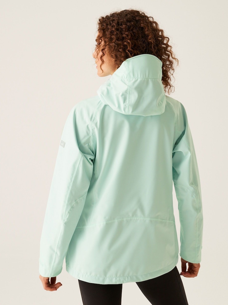 Regatta Blue Sky Womens Birchdale Colour Block Waterproof Jacket - Image 2 of 7