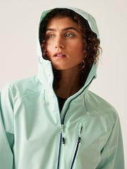 Regatta Blue Sky Womens Birchdale Colour Block Waterproof Jacket - Image 5 of 7