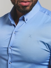 Tailored Athlete Mid Blue Muscle Fit Short Sleeve Signature Shirt - Image 5 of 6