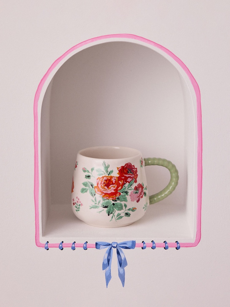 Cath Kidston Red Archive Rose Twisted Handle Billie Mug Set Of 4 - Image 1 of 4