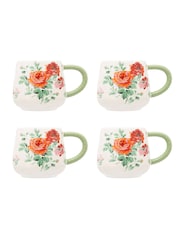 Cath Kidston Red Archive Rose Twisted Handle Billie Mug Set Of 4 - Image 2 of 4