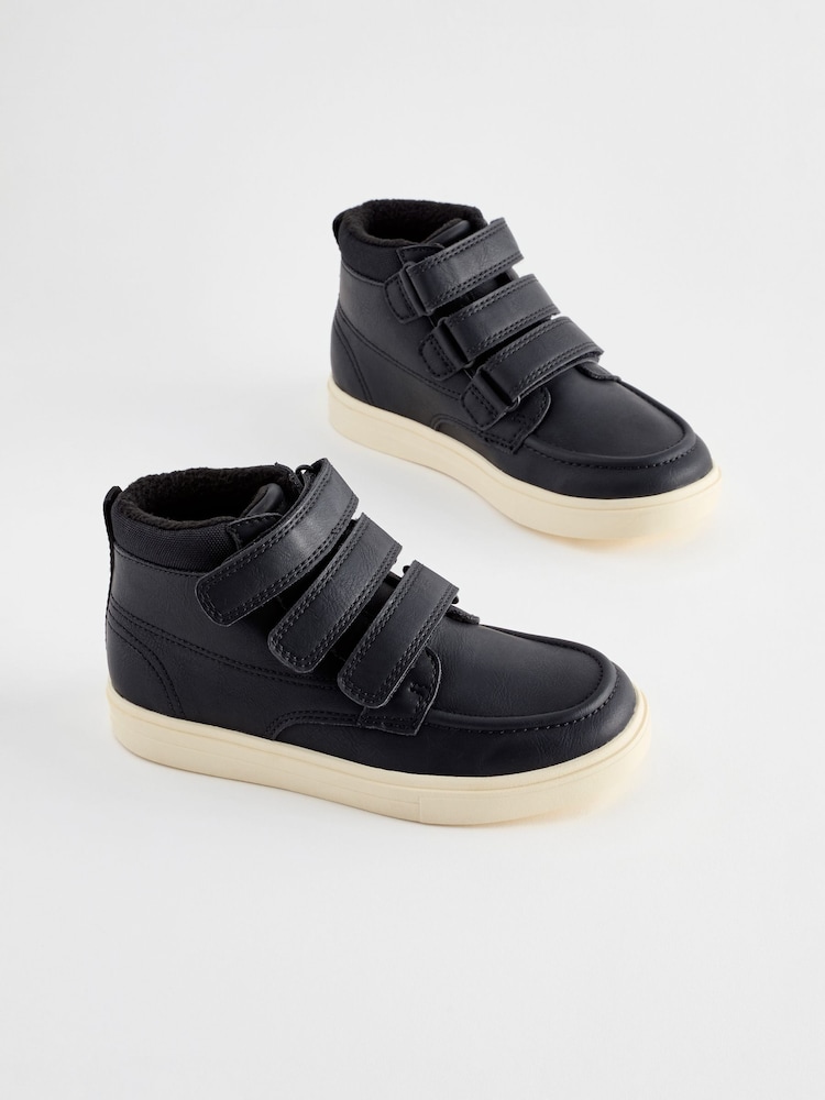 Black Standard Fit (F) 3 Strap Touch Fastening Smart Ankle Boots - Image 1 of 5