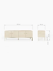 Frank Olsen Antique White Lyra Four Door SMART TV Cabinet - Image 10 of 11