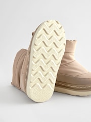 Neutral Quilted Warm Lined Water Repellant Boots - Image 4 of 6