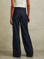 Reiss Dark Blue Luca Petite Belted Wide Leg Jeans - Image 5 of 7