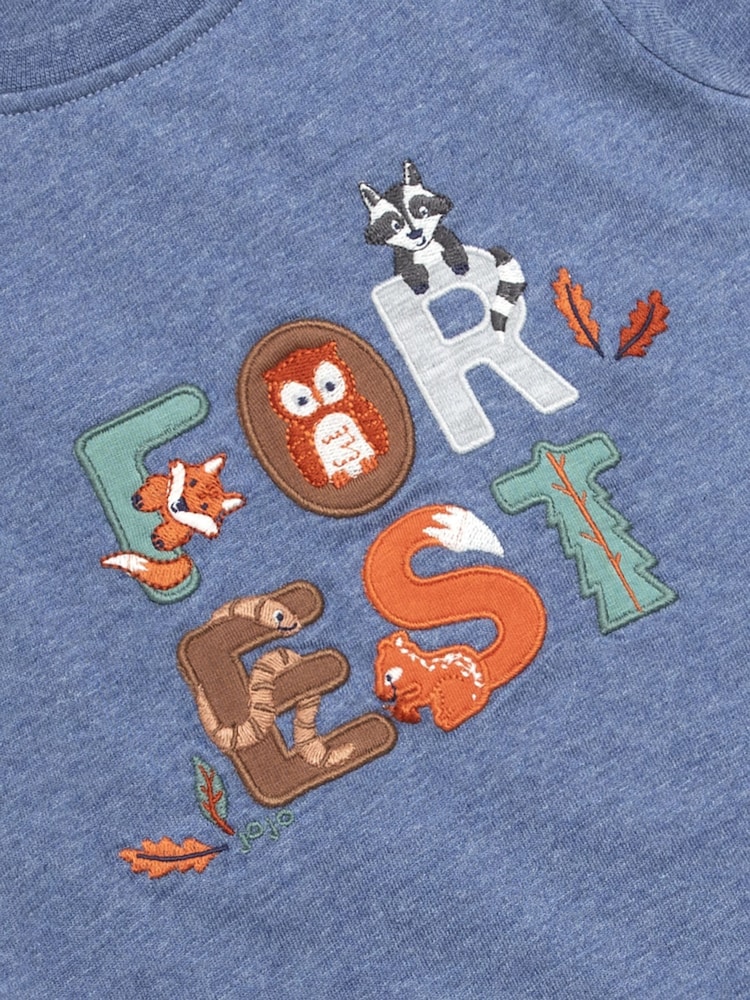 JoJo Maman Bébé Denim Forest Friends Applique Top - Image 3 of 3 JoJo Maman Bébé Denim Forest Friends Applique Top - Image 3 of 3