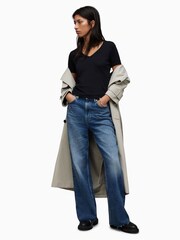 AllSaints Black 100% Cotton Evie T-Shirt - Image 2 of 7