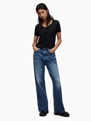 AllSaints Black 100% Cotton Evie T-Shirt - Image 3 of 7