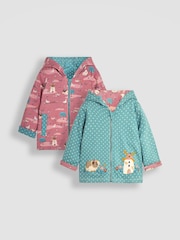 JoJo Maman Bébé Duck Egg Blue Guinea Pig Appliqué Reversible Hoodie - Image 1 of 8