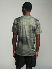 Khaki Green Active Gym Printed Training T-Shirt - Image 3 of 8