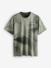 Khaki Green Active Gym Printed Training T-Shirt - Image 6 of 8