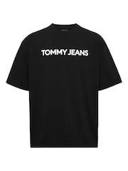 Tommy Jeans Dark Blue Slim Essential Flag 100% Cotton T-Shirt - Image 1 of 6