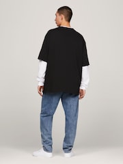 Tommy Jeans Dark Blue Slim Essential Flag 100% Cotton T-Shirt - Image 3 of 6