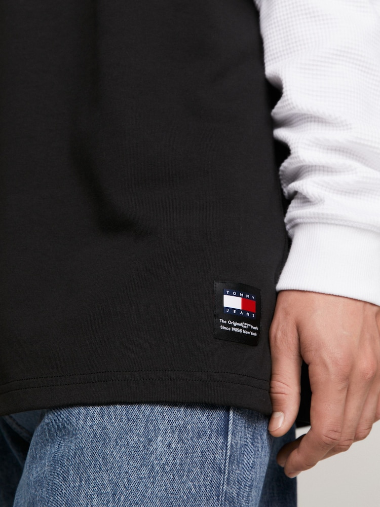Tommy Jeans Dark Blue Slim Essential Flag 100% Cotton T-Shirt - Image 6 of 6