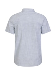 Mountain Warehouse Blue Camo Mens Coconut Slub Texture Short Sleeve 100% Cotton Shirt - Image 4 of 5