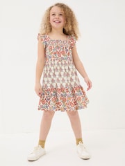 FatFace Milly White Floral Print Dress - Image 1 of 4