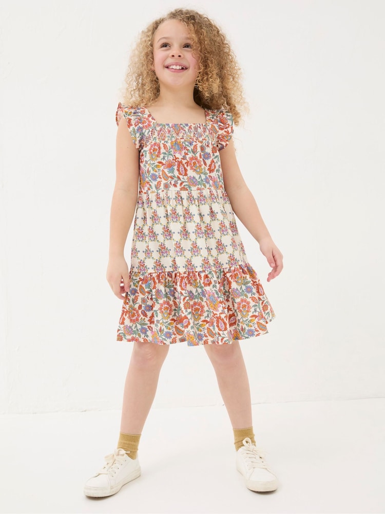 FatFace Milly White Floral Print Dress - Image 1 of 1 FatFace Milly White Floral Print Dress - Image 1 of 1