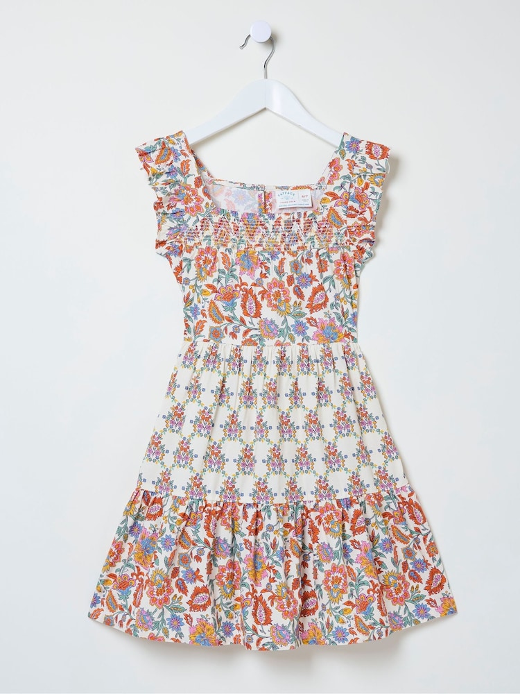 FatFace Milly White Floral Print Dress - Image 4 of 4