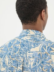 FatFace Blue Vintage Tropical Print Shirt - Image 3 of 5