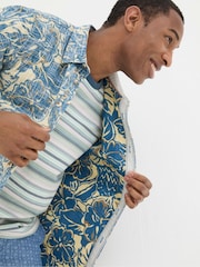 FatFace Blue Vintage Tropical Print Shirt - Image 4 of 5