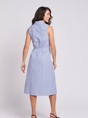 U.S. Polo Assn. Blue Womens Striped Sleeveless Shirt Dress - Image 2 of 8