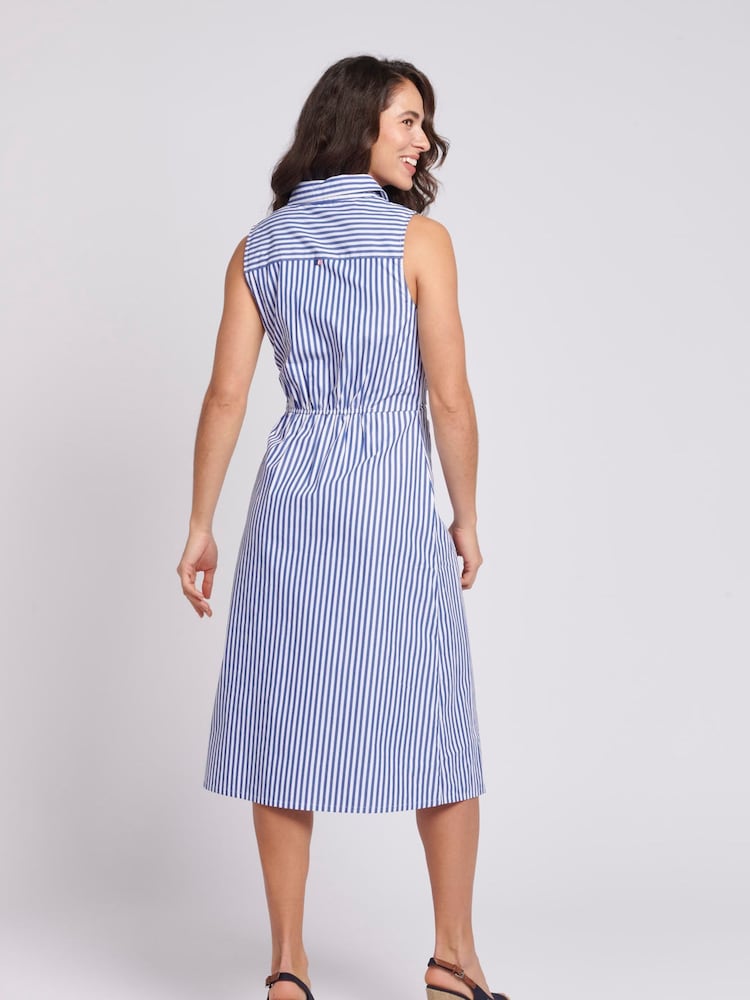 U.S. Polo Assn. Blue Womens Striped Sleeveless Shirt Dress - Image 2 of 8