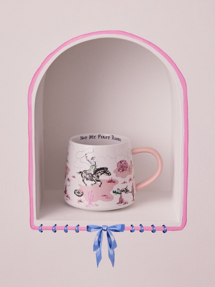 Cath Kidston Set of 4 Cream Cowgirl Rodeo Billie Mugs - Image 1 of 4