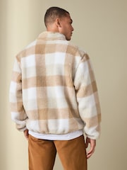 beis - Nike Club Winterized Sherpa Quarter Zip Fleece Top - Imagen 3 de 4