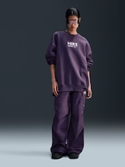 Nike Purple Crew Neck Logo Backprint Sweatshirt - Image 1 of 5