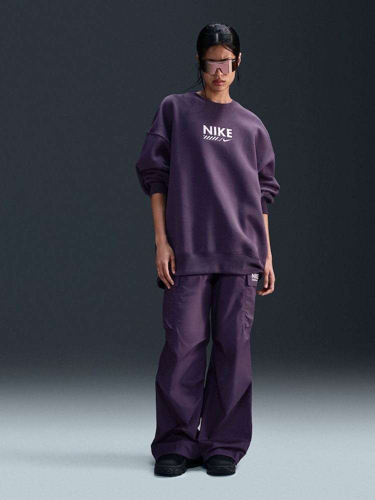 Nike Purple Crew Neck Logo Backprint Sweatshirt - Image 1 of 5