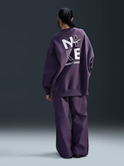 Nike Purple Crew Neck Logo Backprint Sweatshirt - Image 2 of 5