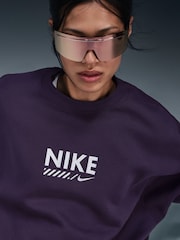 Nike Purple Crew Neck Logo Backprint Sweatshirt - Image 3 of 5