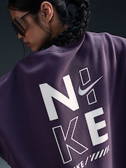 Nike Purple Crew Neck Logo Backprint Sweatshirt - Image 4 of 5