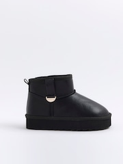 River Island Black Girls Faux Fur Lined Boots - Image 1 of 4