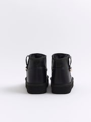 River Island Black Girls Faux Fur Lined Boots - Image 3 of 4