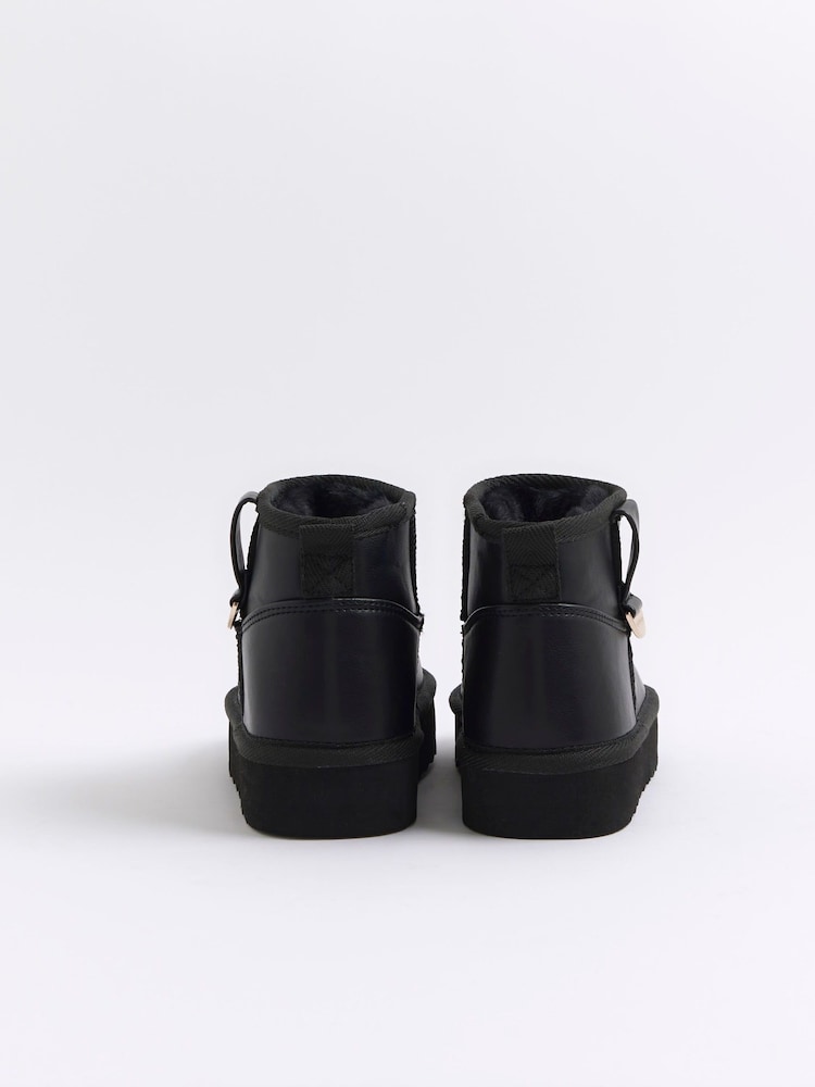 River Island Black Girls Faux Fur Lined Boots - Image 3 of 4