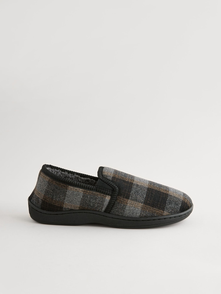 Grey Checked Slippers - Image 2 of 5