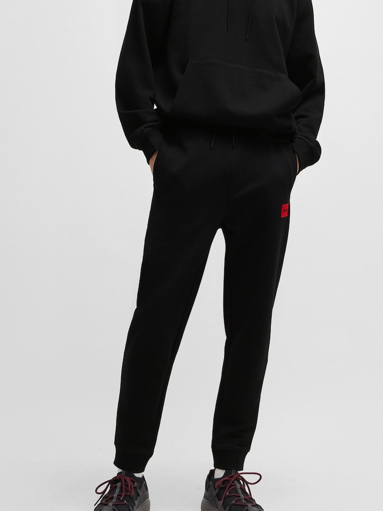 HUGO Black 100% Cotton Logo Cuffed Joggers - Image 1 of 3