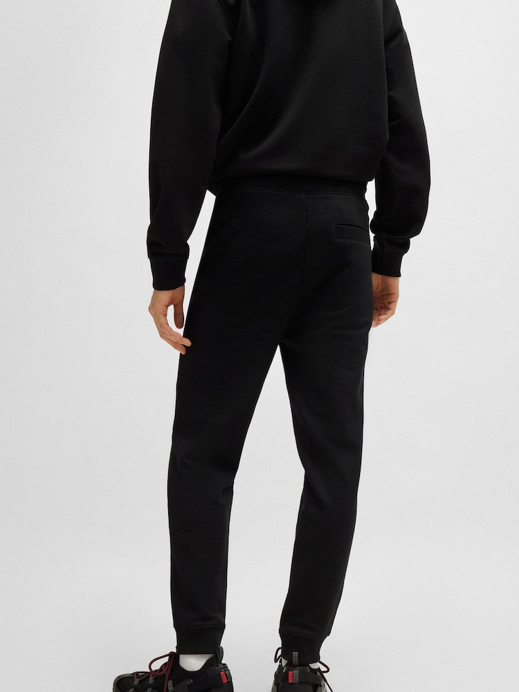 HUGO Black 100% Cotton Logo Cuffed Joggers - Image 2 of 3